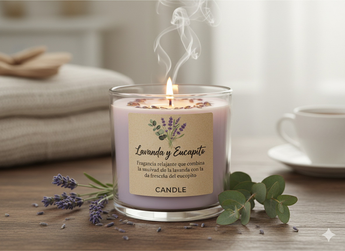 Vela Lavanda y Eucalipto